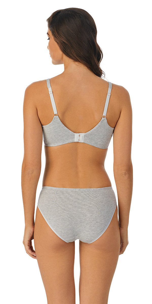 A lady wearing heather grey Cotton Touch Unlined Demi