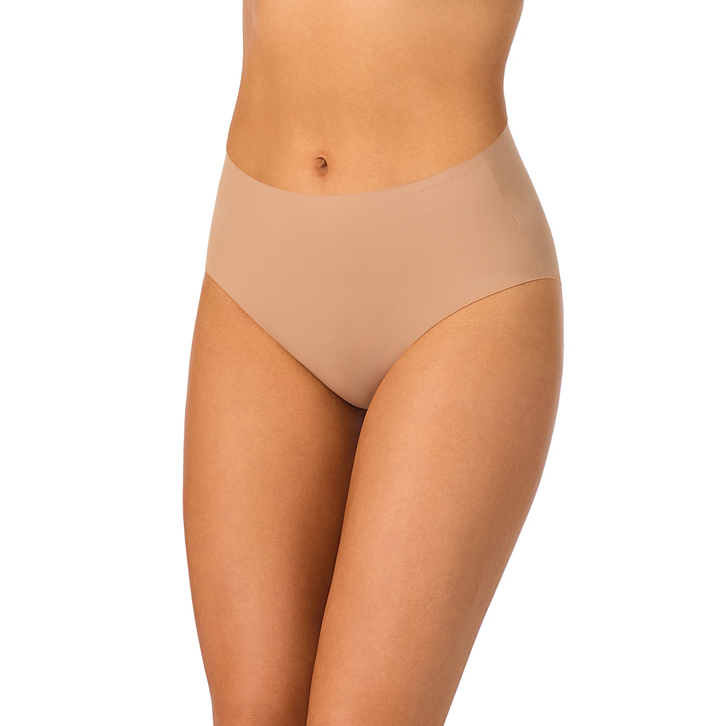 A Lady Wearing Cooling Comfort Free Cut Brief - Natural Front view