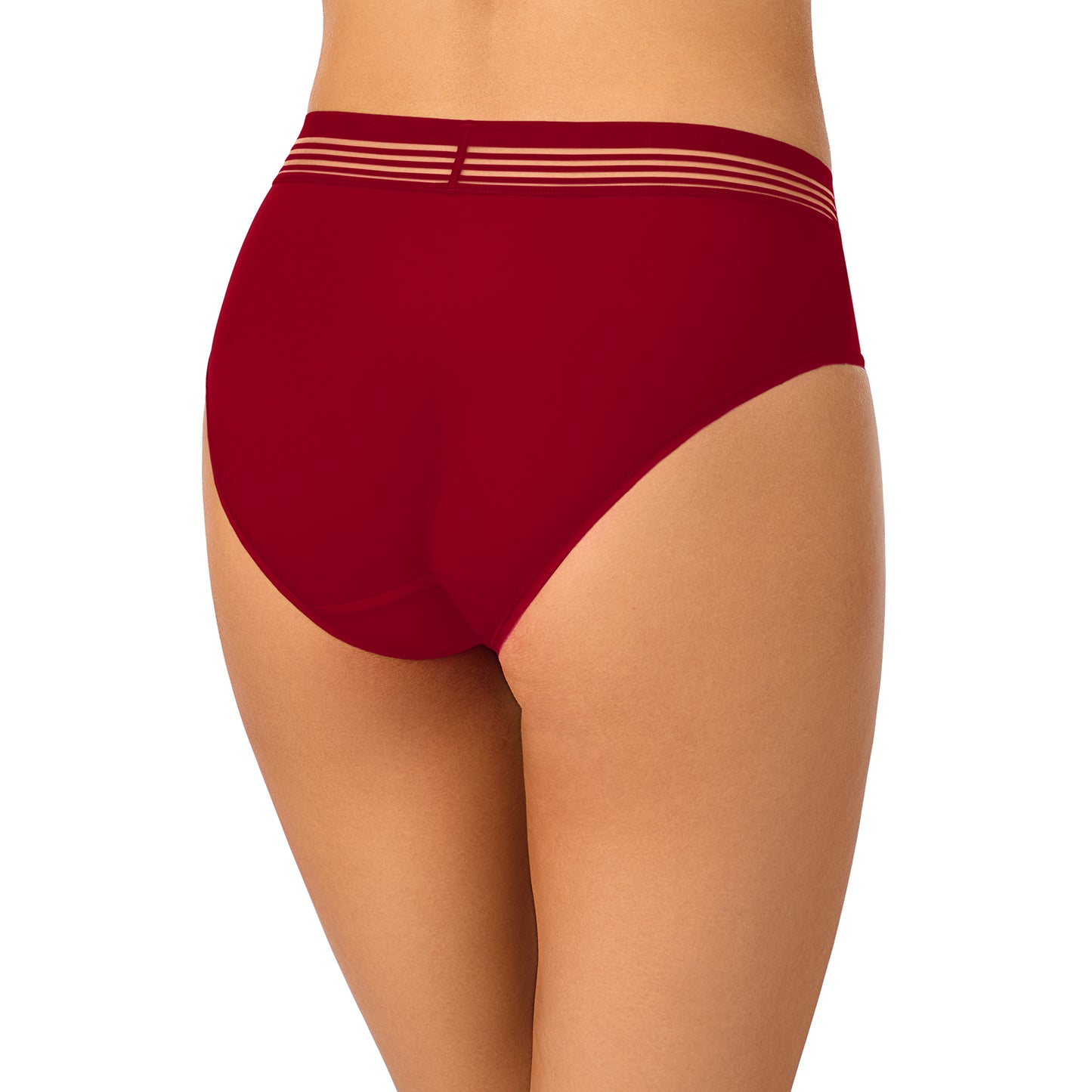 A lady wearing Second Skin Hipster - Pomegranate back view