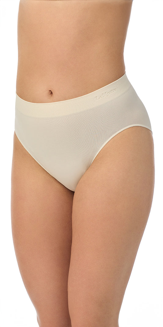 A lady wearing white Seamless Comfort Hi Cut 