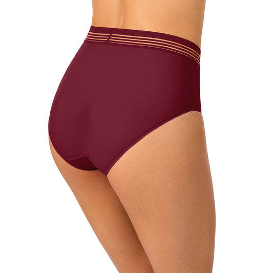 A lady wearing Second Skin Brief - Currant  back view