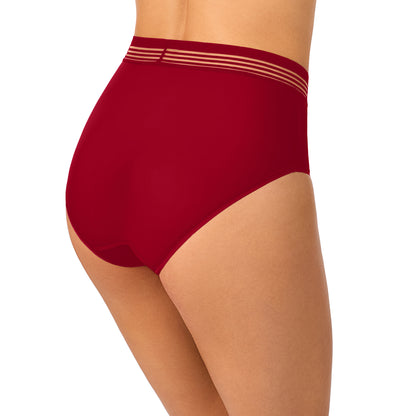 A lady wearing Second Skin Brief - Pomegranate back view