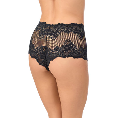 Lace Allure Boyshort - Black Lurex