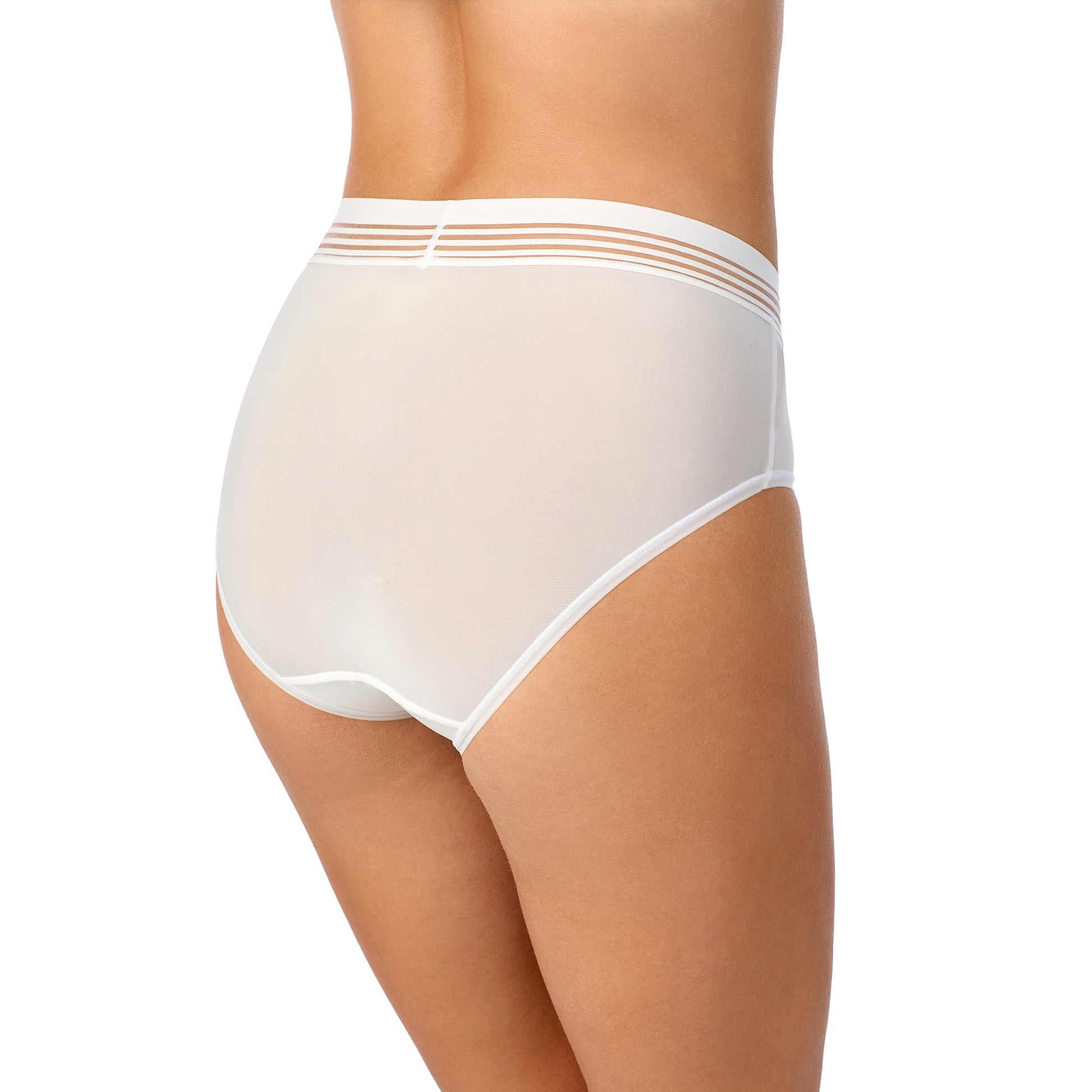 A lady wearing Second Skin Brief Pearl