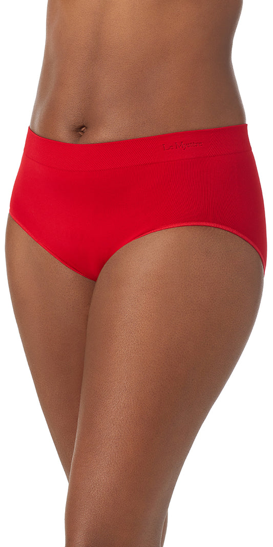 A lady wearing cherry Seamless Comfort Brief