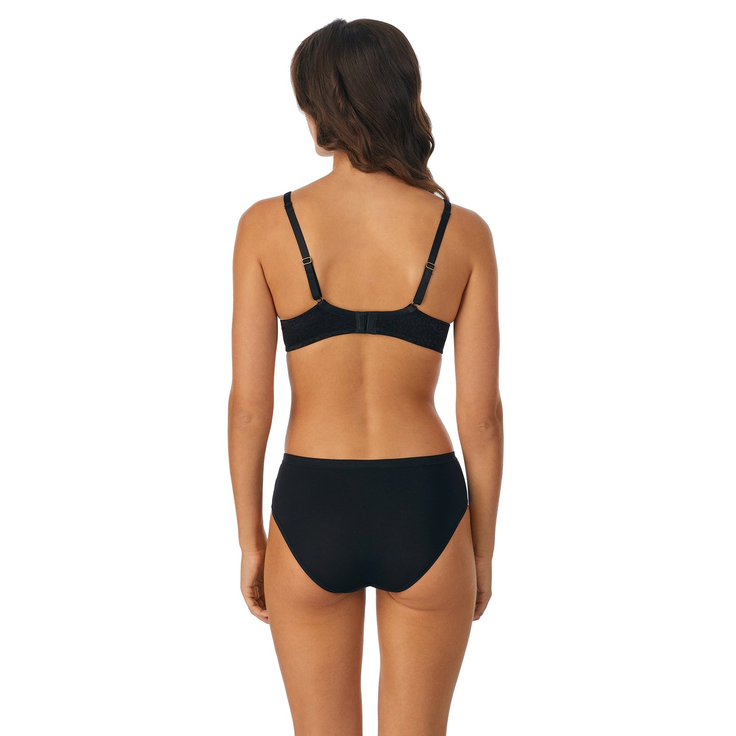 A lady wearing Safari T Shirt Bra in Black