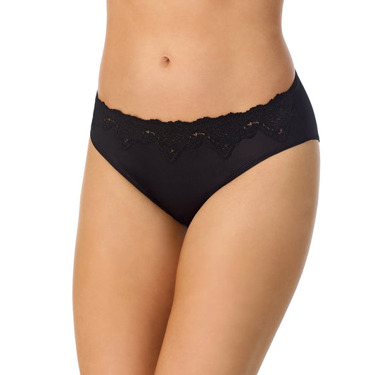 A lady wearing Lace Allure Micro Bikini in Black