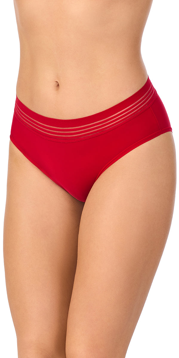 A lady wearing Second Skin Hipster - Crimson