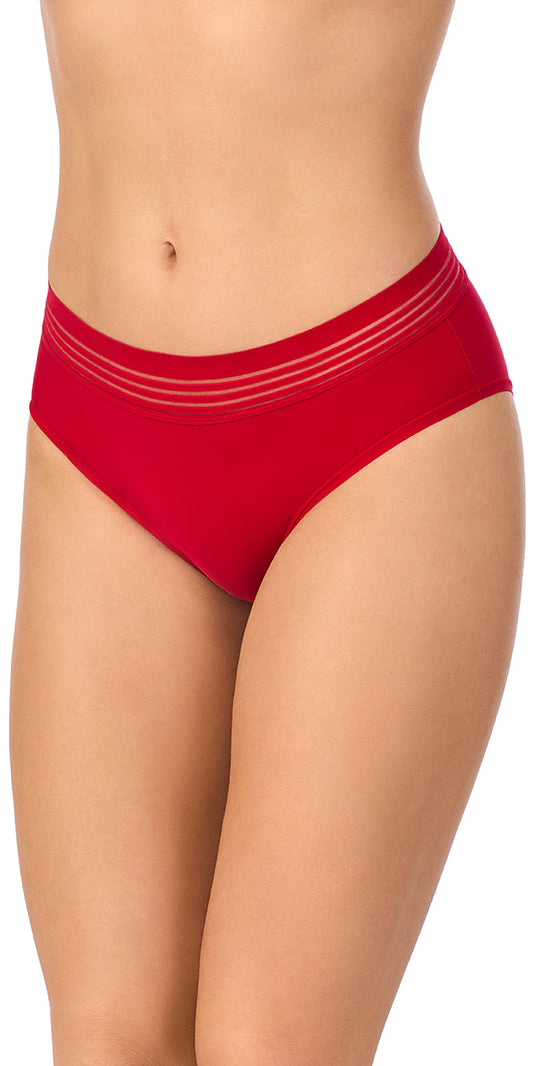 A lady wearing Second Skin Hipster - Crimson