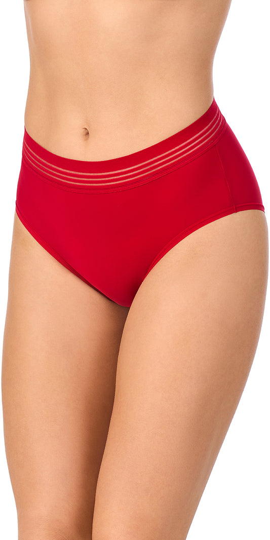 A lady wearing Second Skin Brief - Crimson