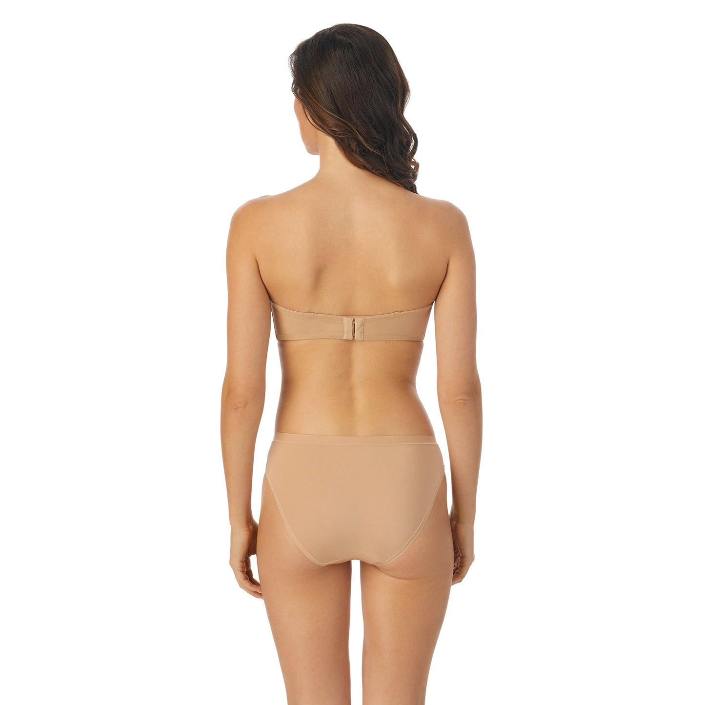 A lady wearing Soiree Strapless Bra in Natural