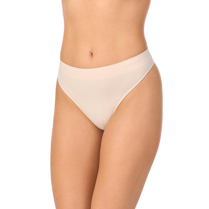 A lady wearing Seamless Comfort Thong in Soft Shell