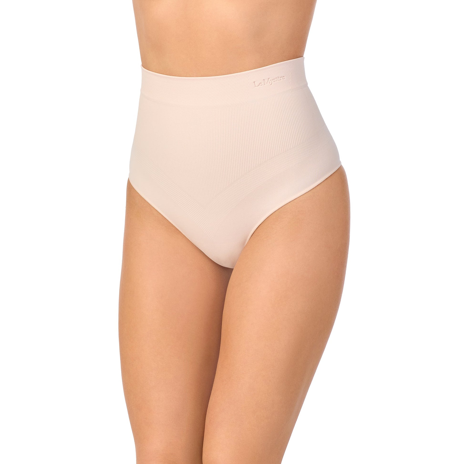 A lady wearing Seamless Comfort High Waist Thong in Soft Shell