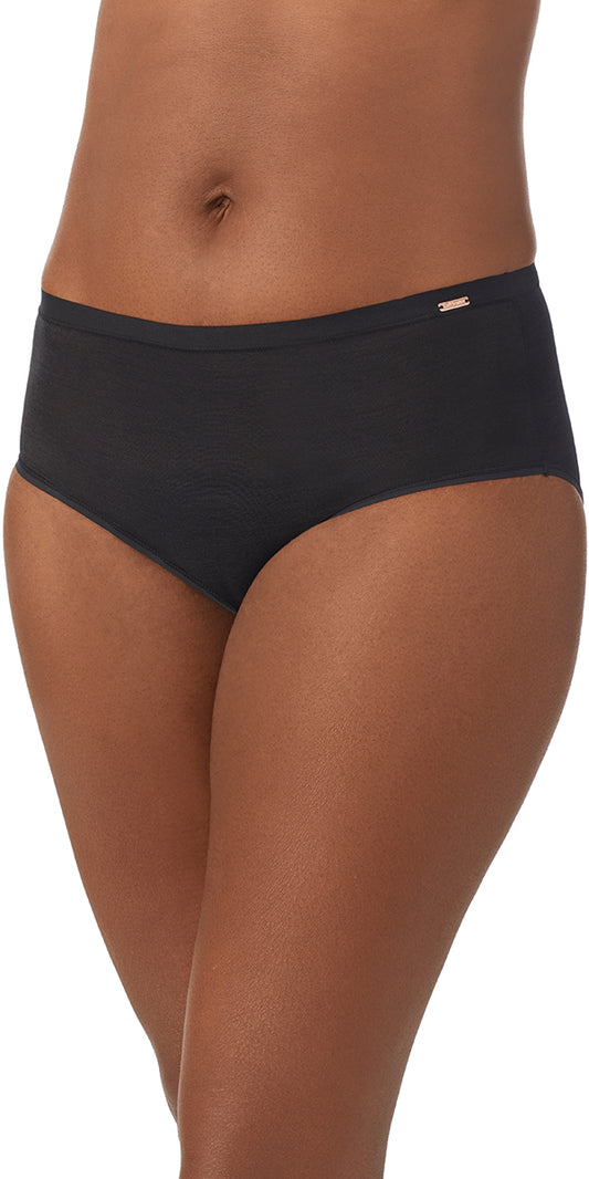 A lady wearing black Shimmer Mesh Brief