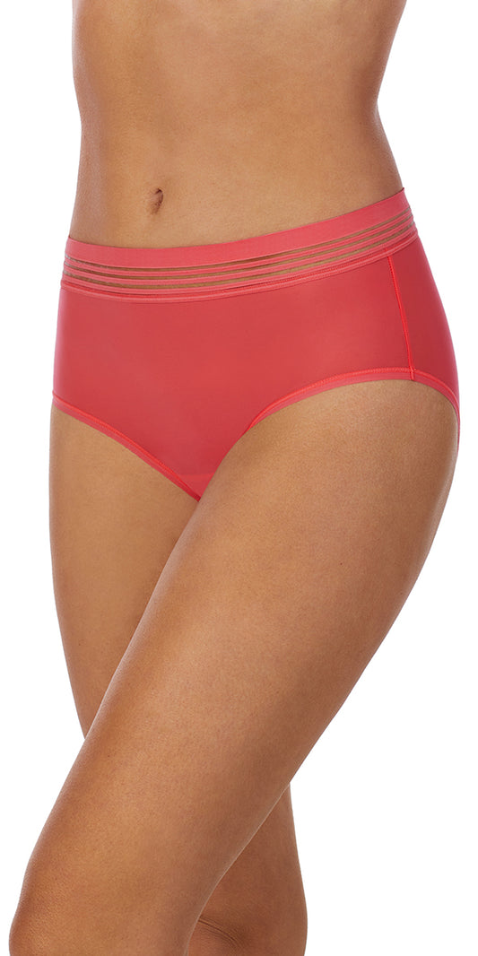 A lady wearing a sweet coral Seamless Comfort Brief