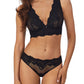 A lady wearing black Lace Allure Longline Convertible